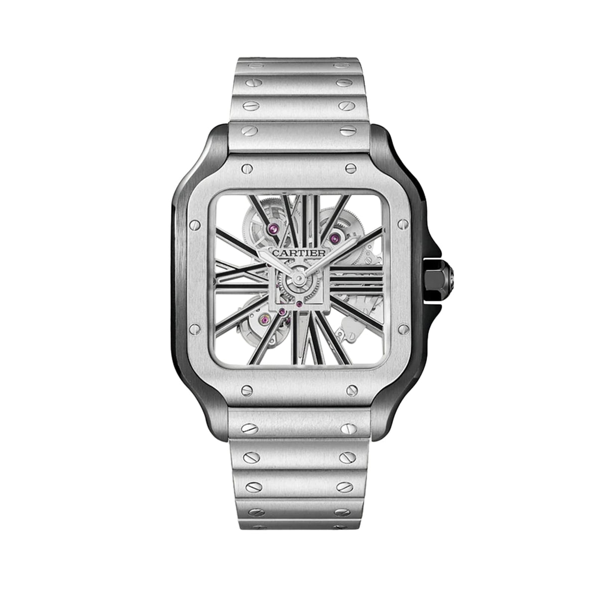 Santos de Cartier Skeleton | 39.7mm, Two-Tone Steel & ADLC, Steel - image 1