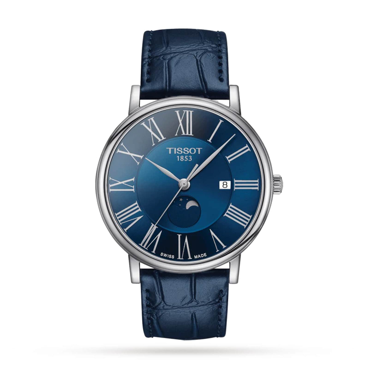 Carson Premium Moonphase | 40mm, Steel, Leather, Blue Dial - image 1
